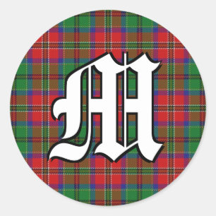 Sticker Rond Clan classique MacCulloch Tartan Monogramme