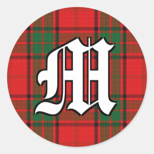 Sticker Rond Clan classique Maxwell Tartan Monogramme
