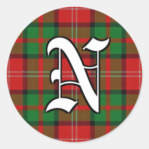 Sticker Rond Clan Classique Nisbet Tartan Monogramme