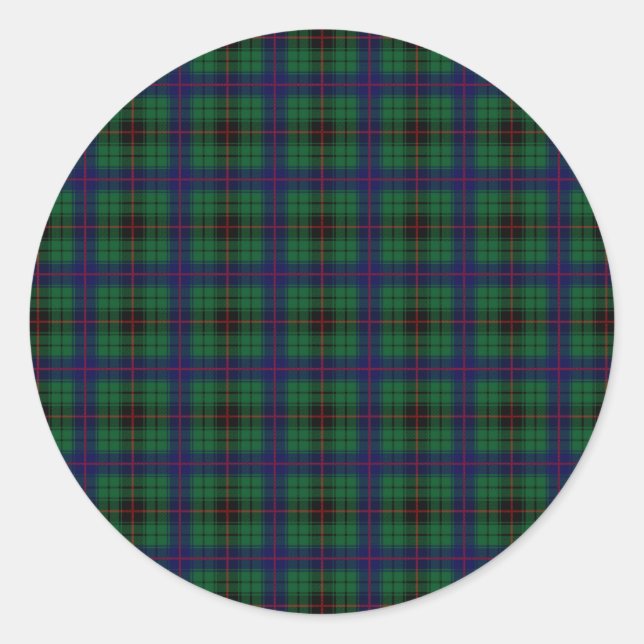 Sticker Rond Clan Davidson Tartan (Devant)
