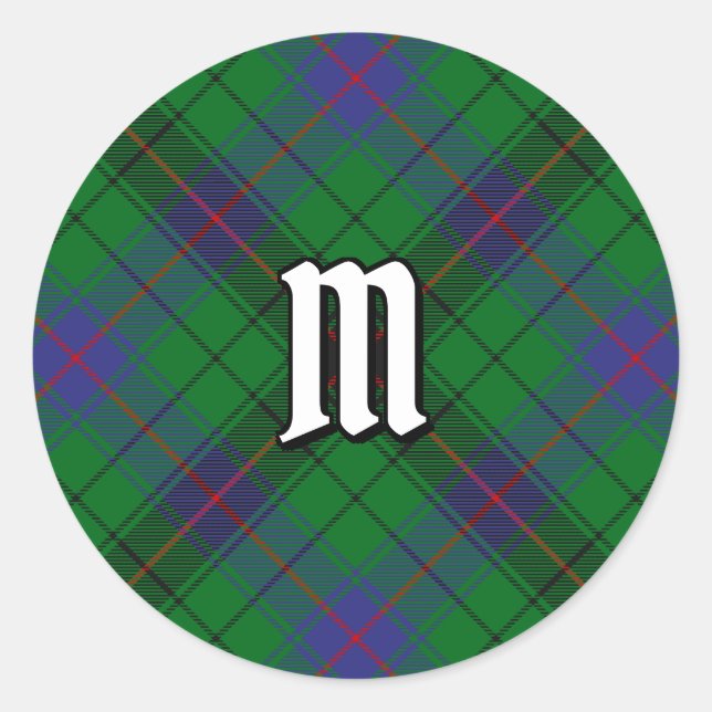Sticker Rond Clan Davidson Tartan (Devant)