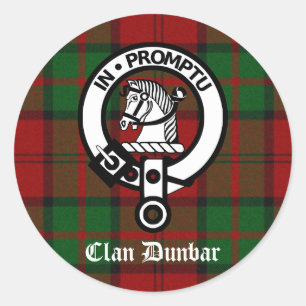 Sticker Rond Clan Dunbar Tartan & Crest Badge