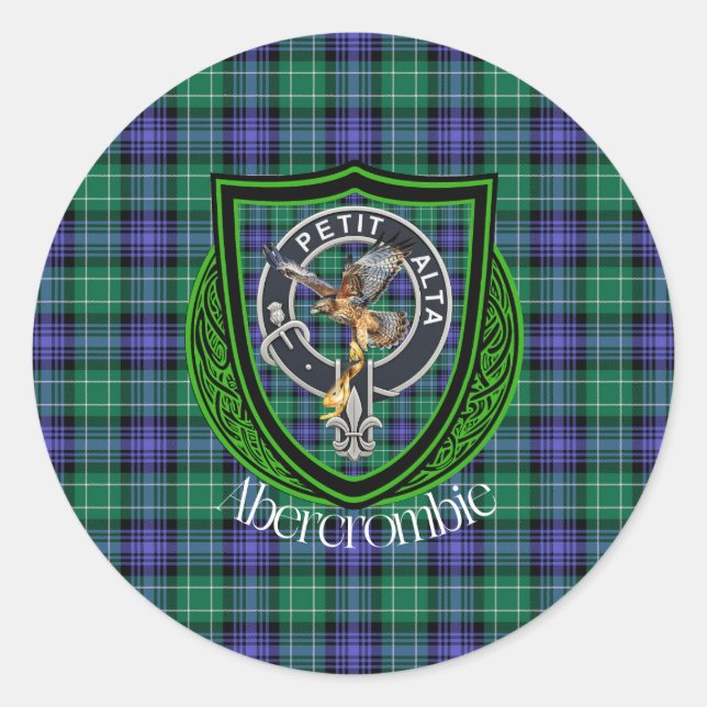 Sticker Rond Clan écossais Abercrombie Tartan & Crest (Devant)