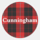 Sticker Rond Clan écossais Cunningham Tartan Plaid (Devant)