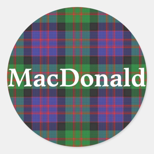 Sticker Rond Clan écossais MacDonald Tartan Plaid (Devant)