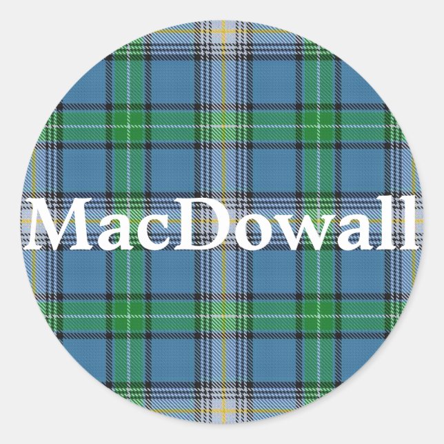 Sticker Rond Clan écossais MacDowall Tartan Plaid (Devant)