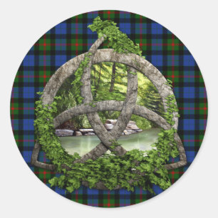 Sticker Rond Clan Gunn Tartan