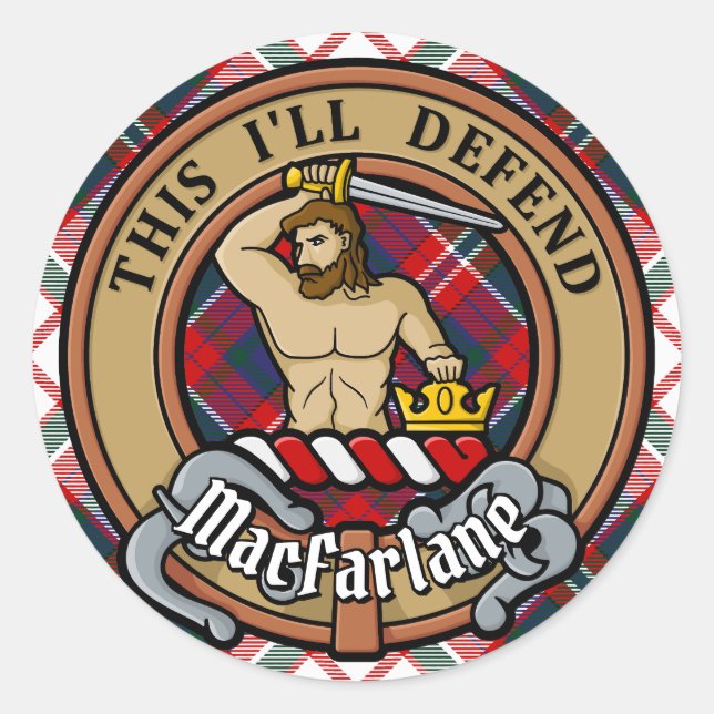 Sticker Rond Clan MacFarlane Crest sur le tatan de robe (Devant)