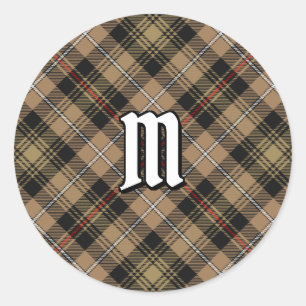 Sticker Rond Clan MacKenzie Chasse Tartan Brown