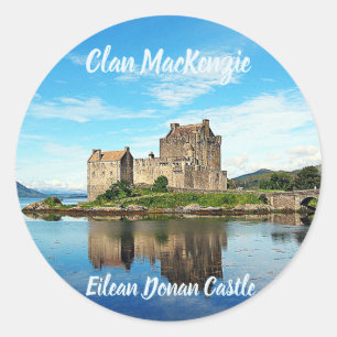 Sticker Rond Clan MacKenzie Château Eilean Donan Écosse