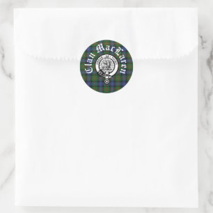 Sticker Rond Clan MacLaren Crest Badge & Tartan
