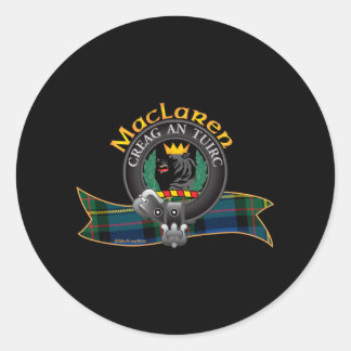 Sticker Rond Clan Maclaren écossais Tartan Crest Moto Creag An