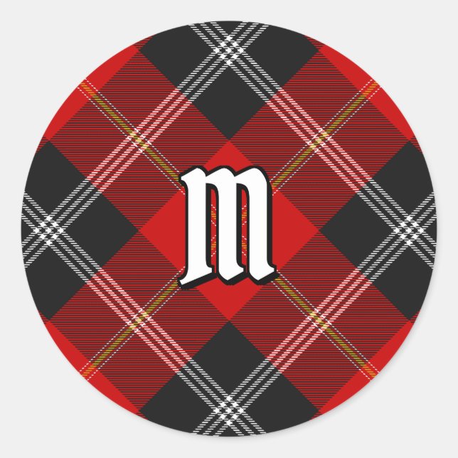 Sticker Rond Clan Marjoribanks Tartan (Devant)