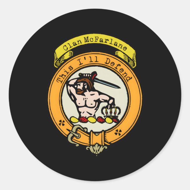 Sticker Rond Clan Mcfarlane Scottish Surnom Badge Crest (Devant)