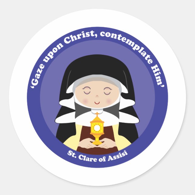 Sticker Rond Clare d'Assise (Devant)