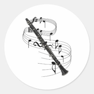 Sticker Rond Clarinet