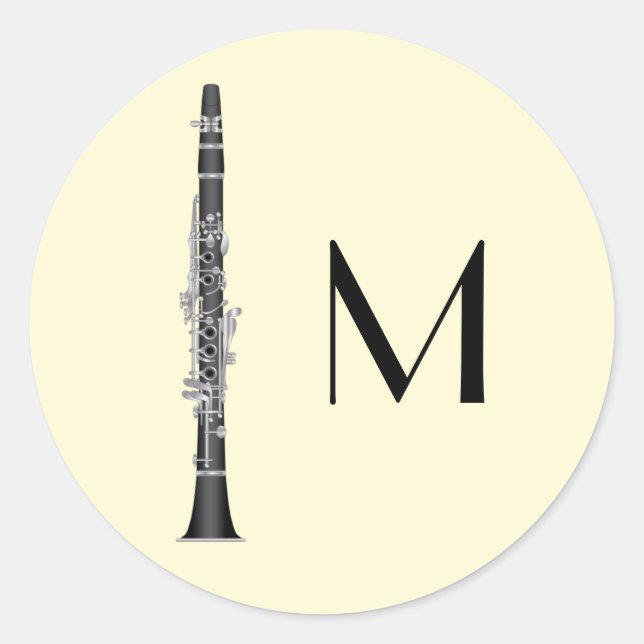 Sticker Rond Clarinet Music Teacher Band Musicien (Devant)