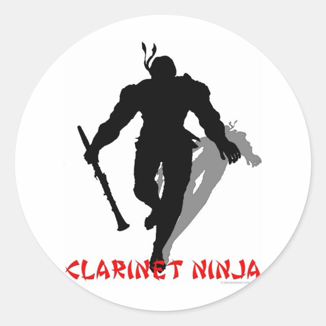 Sticker Rond Clarinet Ninja (Devant)