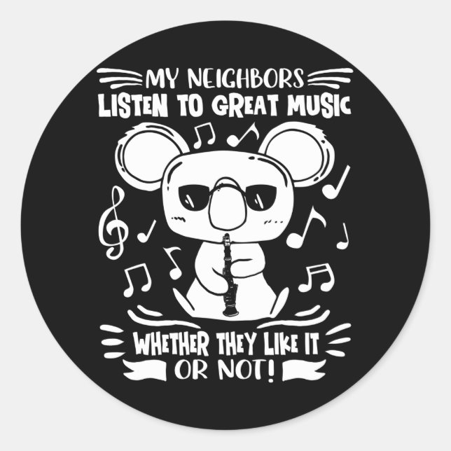Sticker Rond Clarinets Player Clarinetist (Devant)