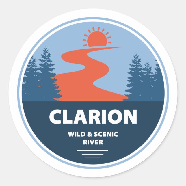Sticker Rond Clarion Wild Et Rivière Pittoresque (Devant)