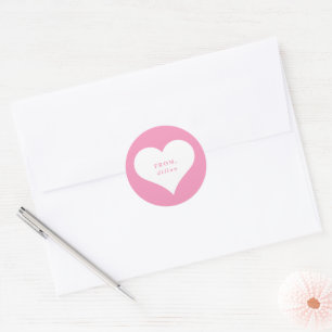 Sticker Rond classe coeur xoxo valentine's day card classique