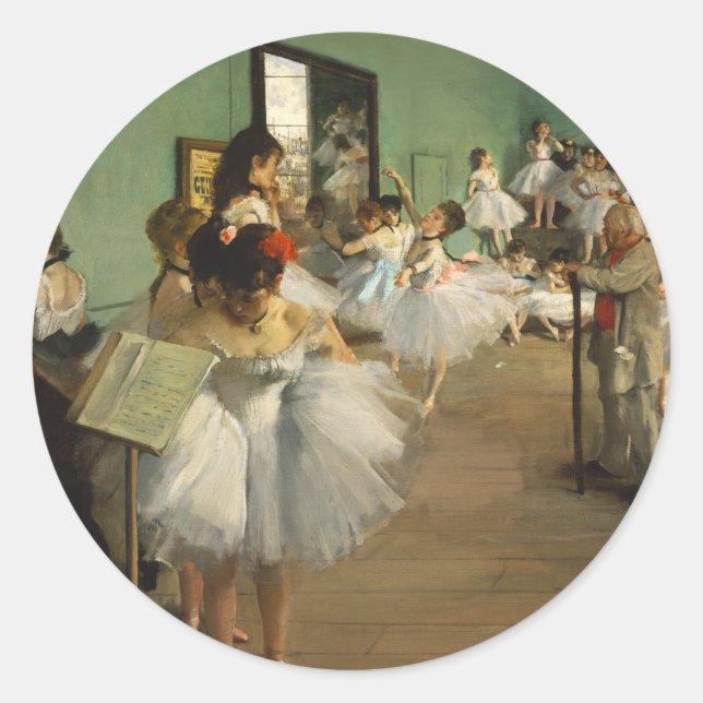 Sticker Rond Classe Danse | Edgar Degas (Devant)