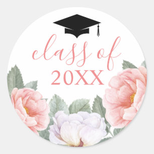 Sticker Rond Classe d'aquarelle rose