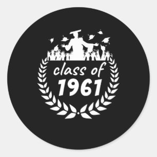 Sticker Rond classe de 1961 graduation ou conception de réunio