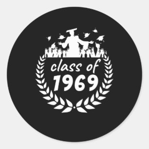 Sticker Rond classe de 1969 diplôme ou dessin de réunion par an