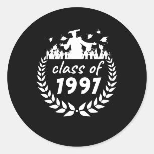 Sticker Rond classe de 1997 diplôme ou dessin de réunion par