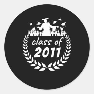 Sticker Rond classe de 2011 diplôme ou reunion design par