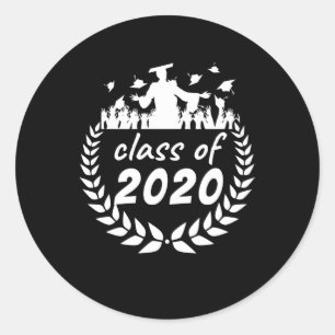 Sticker Rond classe de 2020 graduation ou reunion design par