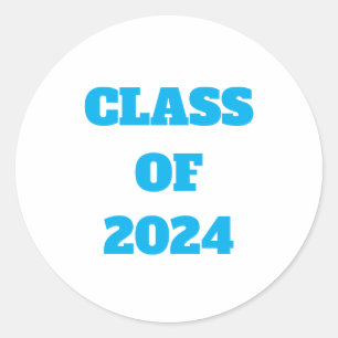 Sticker Rond Classe De 2024 Personnalisé Année Garçons Filles C