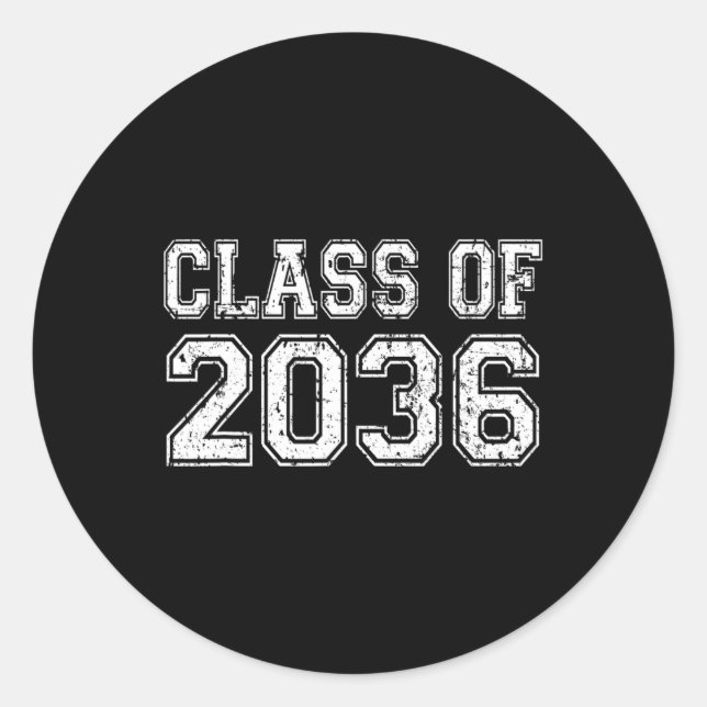Sticker Rond Classe De 2036 Augmenter Avec Moi Graduation Vinta (Devant)