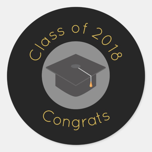 Sticker Rond Classe de 20xx Félicats avec plafond de diplôme (Devant)