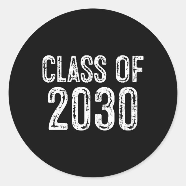 Sticker Rond Classe De Diplôme Supérieur 2030 (Devant)