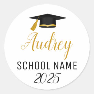 Sticker Rond Classe de fin d'études de 2025 Étiquettes/Parti de