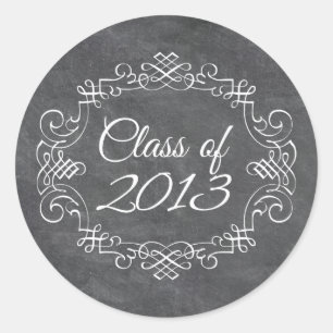 Sticker Rond Classe de graduation vintage du tableau de bord to