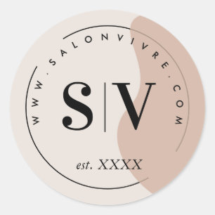 Sticker Rond Classe de logo minimaliste Designer Beauty Salon B