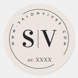 Sticker Rond Classe de logo minimaliste Designer Beauty Salon B