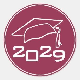 Sticker Rond Classe de plafond Année Maroon