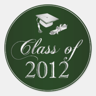 Sticker Rond Classe de sceaux de Casquette et de diplôme 2012