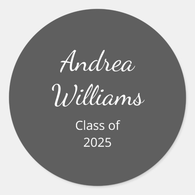 Sticker Rond Classe d'études supérieures de 2025 Retour Adresse (Devant)
