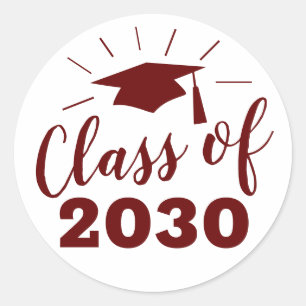 Sticker Rond Classe d'obtention du diplôme du rouge de