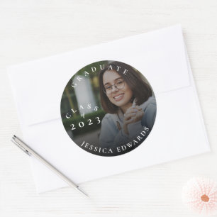 Sticker Rond Classe Mignonne De 2023 Faire-part De Diplôme Phot