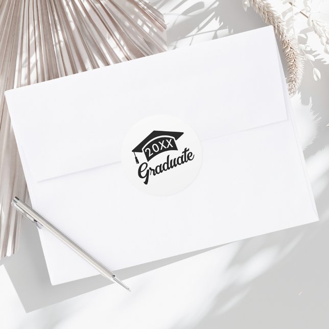 Sticker Rond Classe mignonne de la casquette noire (Créateur téléchargé)