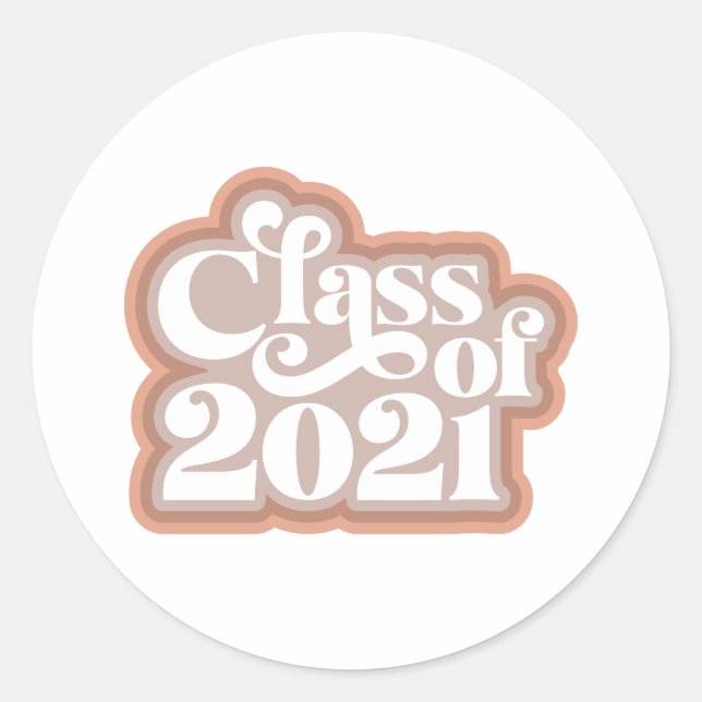 Sticker Rond Classe Moderne Rétro De 2021 (Devant)