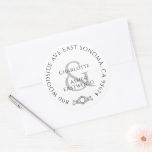 Sticker Rond Classes d'adresse de retour des couples nouvelleme