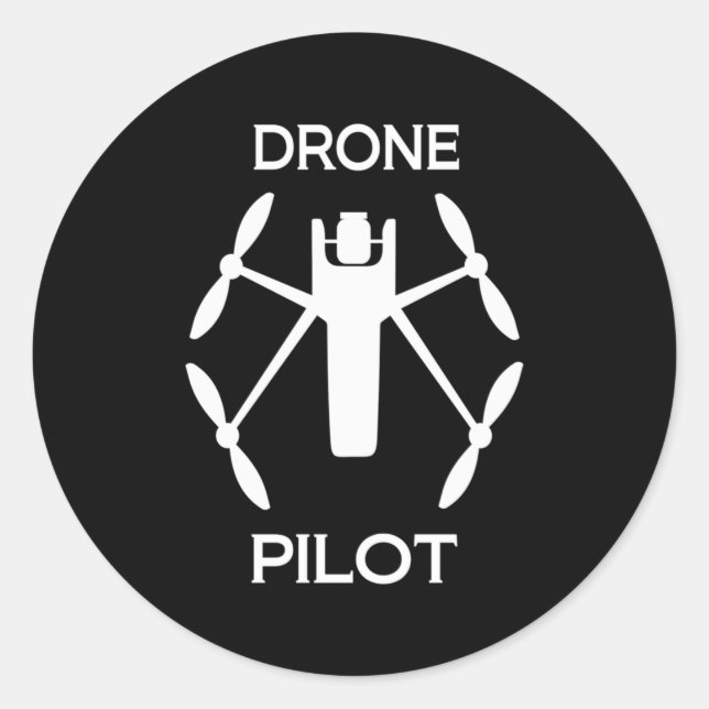 Sticker Rond Classes Pilote de drone (Devant)
