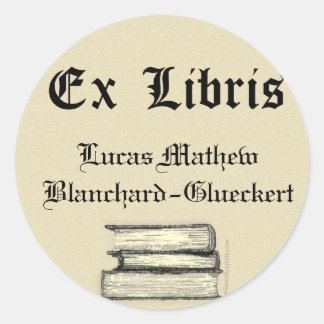 Sticker Rond Classic Ex Libris Plaque
